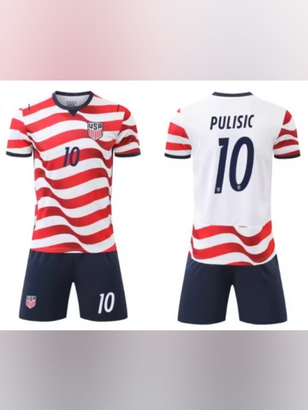 Kids USA Pulisic #10 Soccer Jersey and Shorts Set 2026